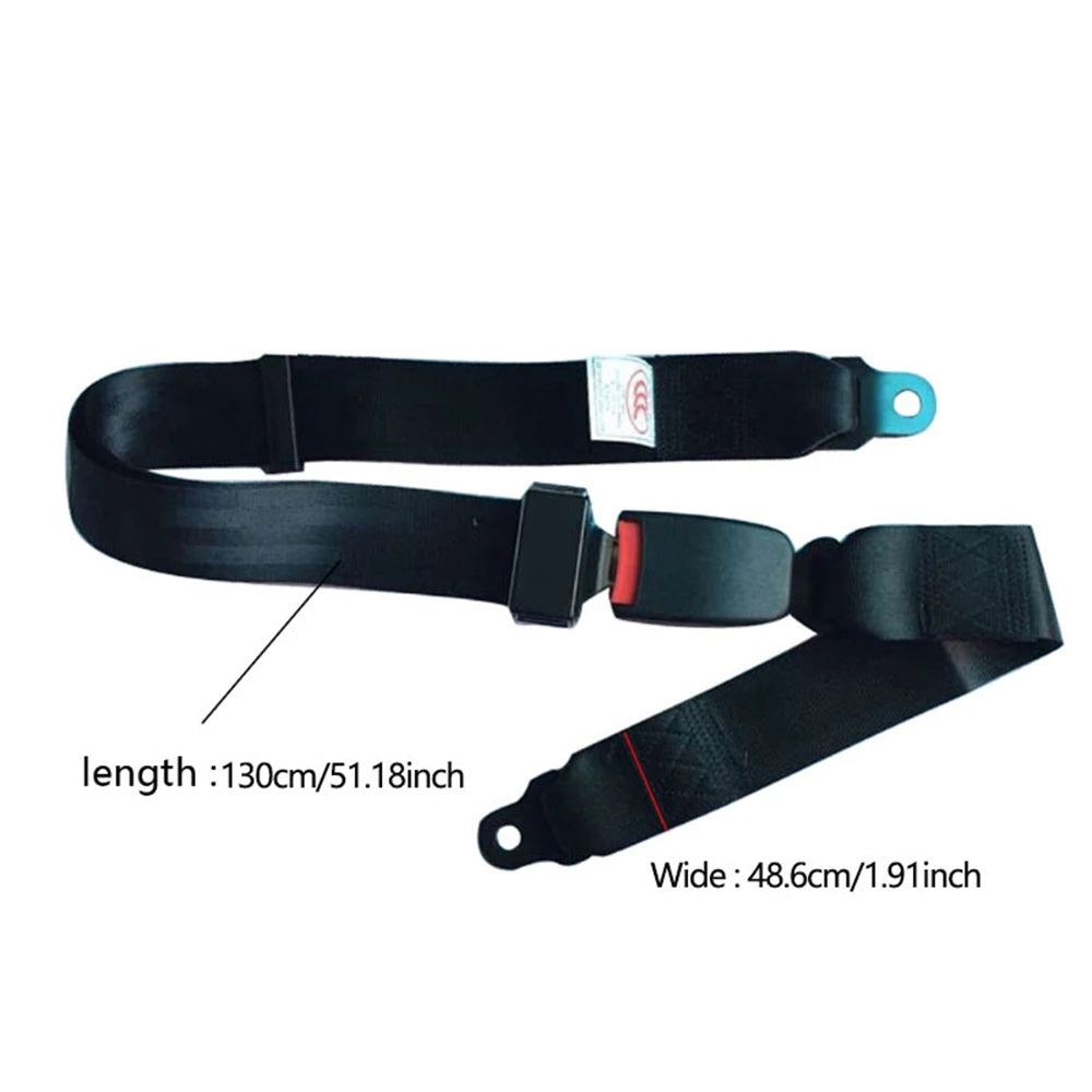 Belro universal adjustable car seat belt extender attached to a vehicle seat for men, providing extra length and comfort.