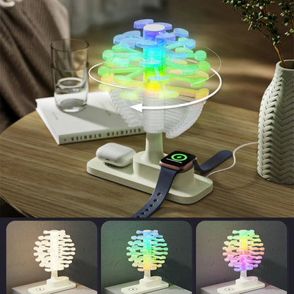 Belro Spiral Tree table lamp with integrated wireless charger, modern night light featuring a twisting, spiral design and built-in charging pad