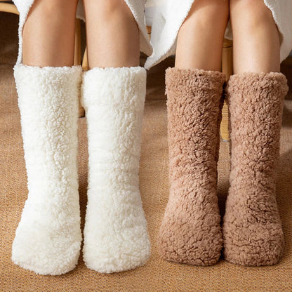 Belro cozy cashmere thermal socks for winter, soft knit fabric with ribbed cuffs, perfect for cold weather sleepwear.