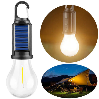 Belro solar rechargeable hooked camping lantern with bright LED light, ideal for outdoor camping and emergency lighting.