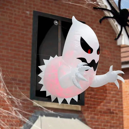 Belro inflatable Halloween ghost decoration, 4.59ft tall, with ghostly details, designed for festive outdoor Halloween display.