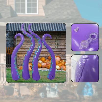 Belro giant inflatable octopus tentacles for scary Halloween decorations, shown as part of men's Halloween costume accessories.
