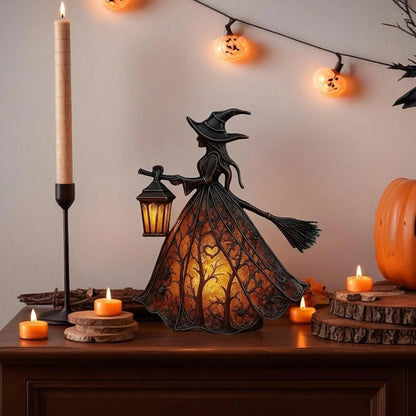 Belro Halloween witch table lamp with spooky design, perfect for desk decor and night lighting during Halloween festivities.