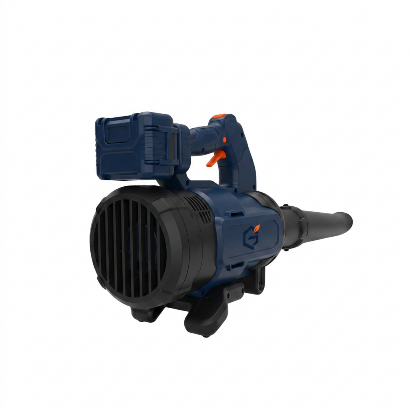 Redesigned GETDECO AeroBlast 18V XR cordless leaf blower with ergonomic grip and compact design, ideal for outdoor cleaning.