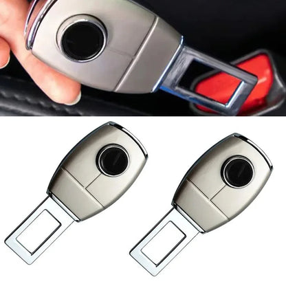 Belro Plug and Play Car Seat Belt Extender for men, showing the extender device attached to a car seat belt.
