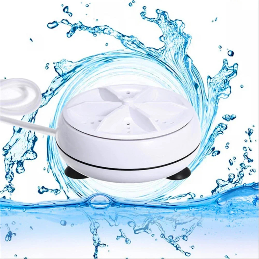Belro Mini Ultrasonic Washing Machine for home and outdoor use, compact appliance with control panel and stainless steel drum.