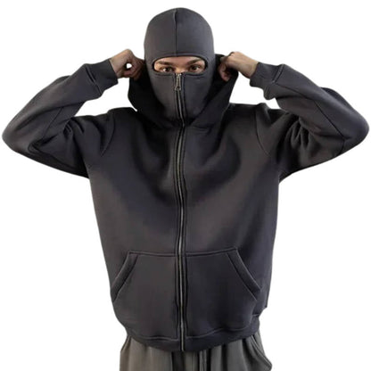 Belro unisex full zip balaclava hoodie featuring a comfortable, casual design with a front zipper and hood for versatile wear.