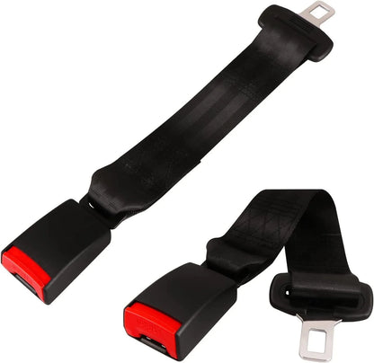 Belro universal seat belt extender for car safety and comfort, shown attached to a car seat belt in a vehicle interior.