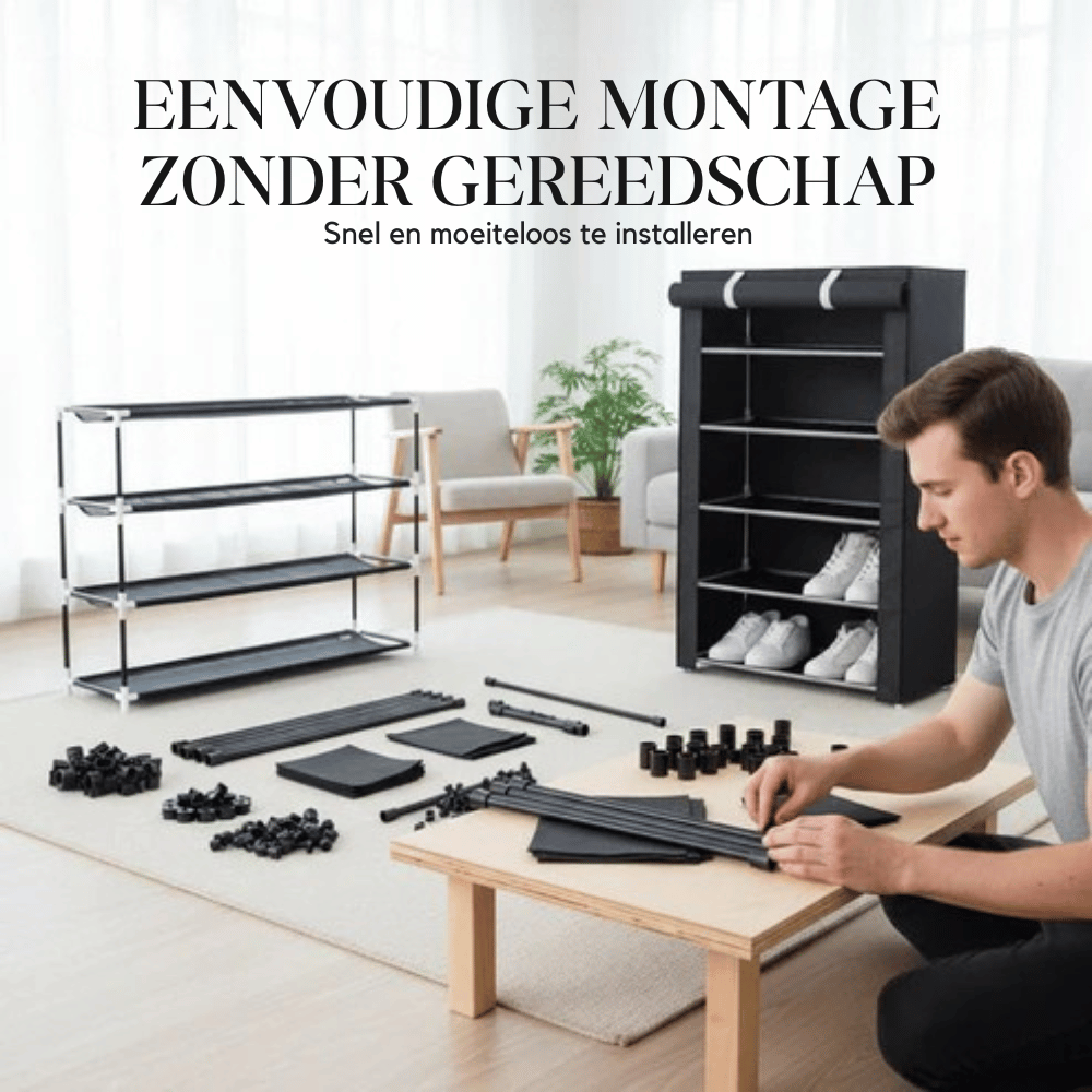 Mivoza fabric shoe rack with steel frame, 6 or 8 tiers, freestanding shoe storage for organized space-saving footwear storage
