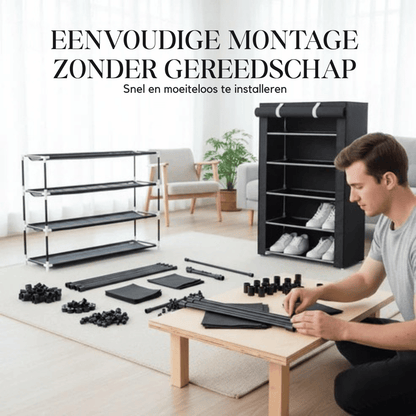 Mivoza fabric shoe rack with steel frame, 6 or 8 tiers, freestanding shoe storage for organized space-saving footwear storage