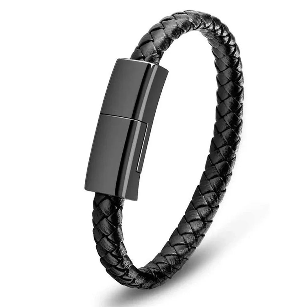 Belro charging and data sync bracelet with sleek silicone band, designed for convenient device connection and stylish wear.