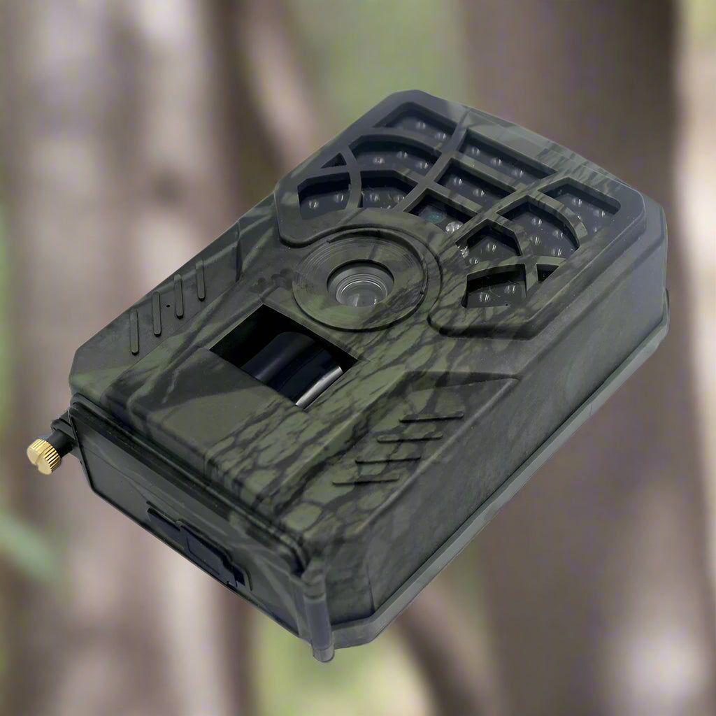 Belro camouflage wildlife trail camera with infrared night vision for outdoor wildlife monitoring and surveillance.