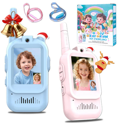 Belro children's 2-pack video walkie talkies with colorful handheld devices for kids' electronic audio communication.