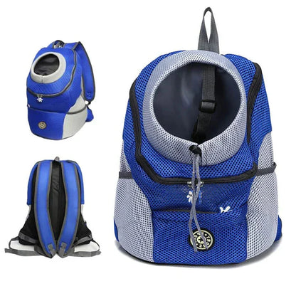 Belro Fur Sport Backpack in blue with soft faux fur exterior, featuring adjustable straps and multiple compartments for travel and daily use.