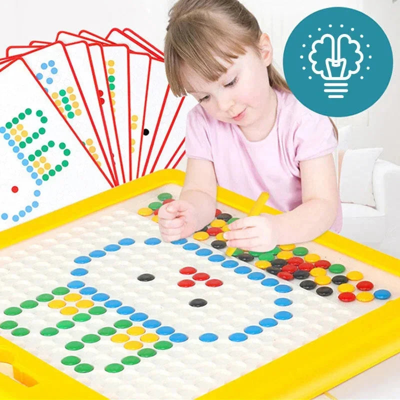 Large Belro magnetic drawing pad for kids with Montessori magnetic dots board, ideal for creative drawing and learning activities.