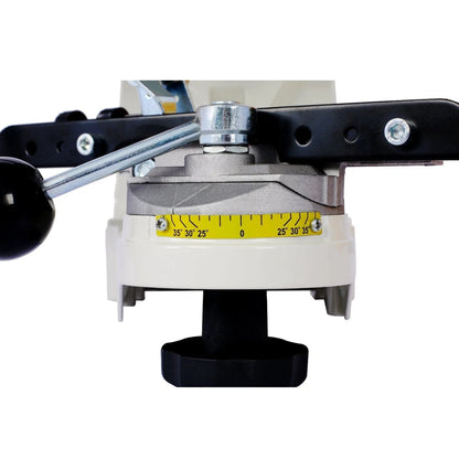 Casavibeo professional chainsaw sharpener with adjustable multi-angle chain grinder on a bench, 120V power.