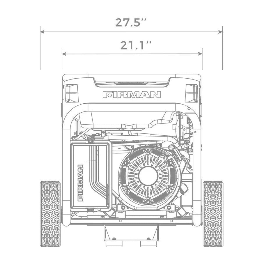 Casavibeo 8000W/10,000W tri-fuel generator with electric start, 120V/240V, and wheel kit, showing the unit with control panel and wheels.