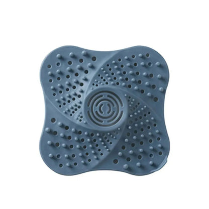 Blue Belro anti-blocking spiral shower drain hair catcher with durable plastic design for kitchen or bathroom use.