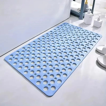 Blue Belro non-slip bath mat designed for shower safety, made of soft, durable material for secure footing.