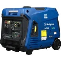 Westinghouse iGen5000DF 5000-watt portable inverter generator with dual fuel capability, shown in an outdoor setting.