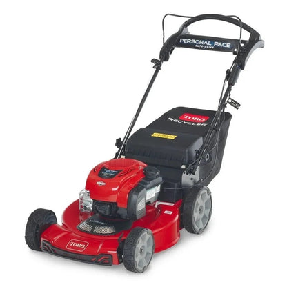 Casavibeo Toro 22-inch electric-start recycler self-propelled gas lawn mower with personal pace drive and adjustable cutting height.