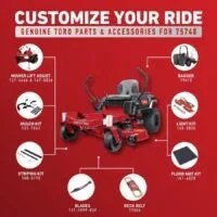 Casavibeo Toro 42-inch TimeCutter zero-turn mower with cutting deck, steering controls, and sleek black and green design.