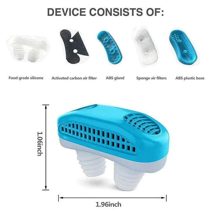 Belro Airing Micro-CPAP device for anti-snoring relief, compact and portable sleep aid machine with adjustable settings.