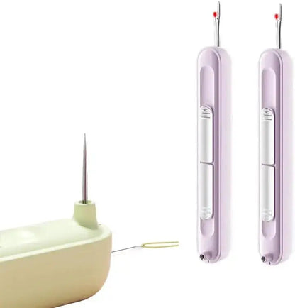 Mivoza 2-in-1 needle threader and seam ripper, compact sewing tool with free bonus pack, ideal for sewing and craft projects.