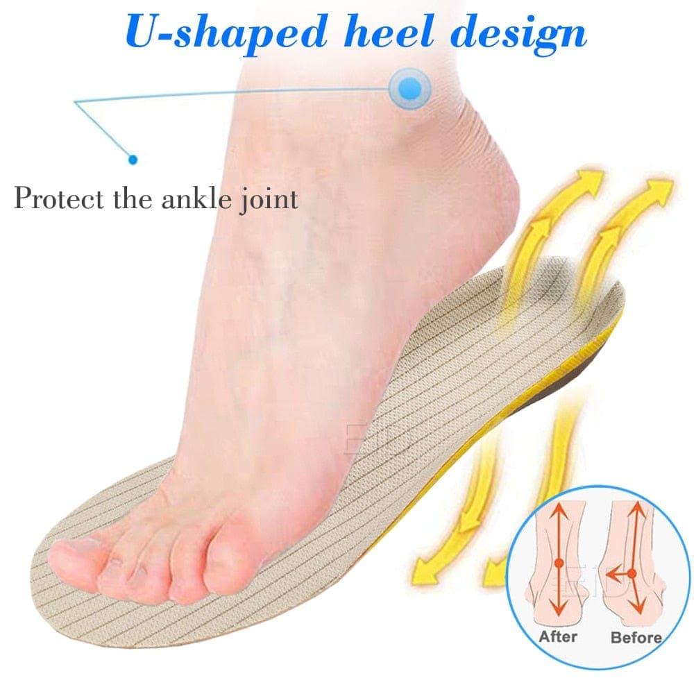 Belro orthotic gel insoles for flat feet and plantar fasciitis, two-piece shoe inserts with arch support and comfort for men and women.