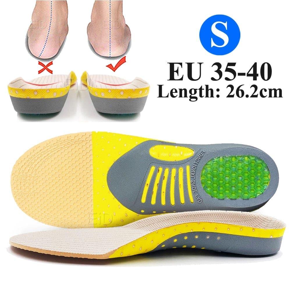 Belro orthotic gel insoles for flat feet and plantar fasciitis, set of 2, providing arch support and comfort for shoes.