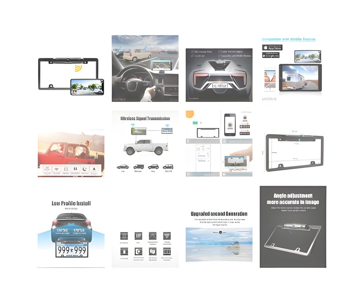 Belro wireless backup camera for license plates, compact electronics camera for vehicle rearview visibility.
