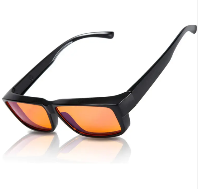 Belro gaming glasses with black frames, blue light blocking lenses for computer screen protection and anti-radiation benefits.