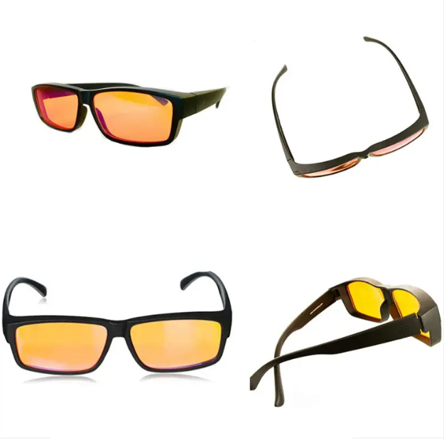 Belro blue light blocking gaming glasses with black frames, designed to reduce eye strain from computer screens.