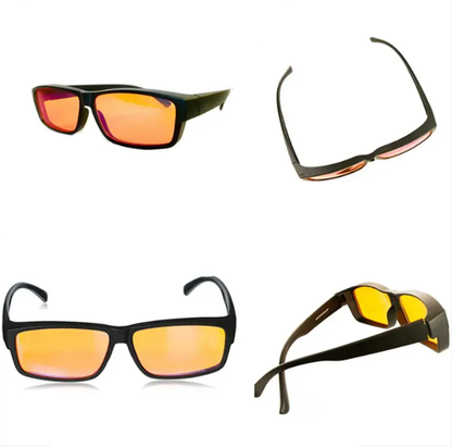 Belro blue light blocking gaming glasses with black frames, designed to reduce eye strain from computer screens.