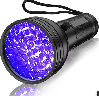 Belro UV flashlight black light with 51 LED UV torch for detecting pet urine and stains on clothing and fabrics.