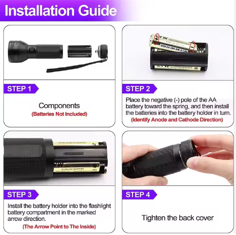 Belro UV flashlight black light reveals pet stains, bed bugs, and scorpions with 395nm UV LED for men's clothing inspection.