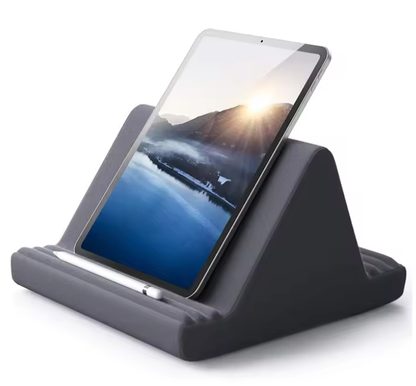Belro tablet pillow stand supporting all tablets, soft cushion lap holder for comfortable viewing and easy device support.