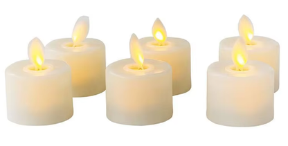 Six realistic flameless candles with remote control from Belro, featuring moving wicks for a cozy home and holiday decor.
