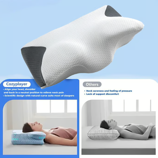 Belro cervical pillow for neck pain relief, ergonomic design, supportive accessory for comfortable neck and head support.