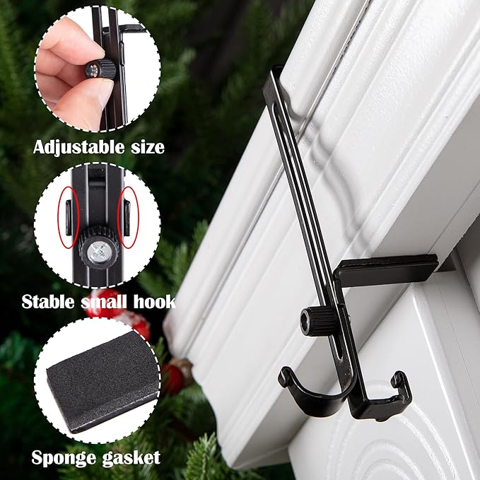 Heavy-duty 2-in-1 garland and stocking hangers by Belro, designed for hanging holiday decorations and hosiery.