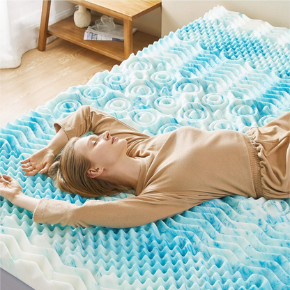 Belro premium cooling egg crate foam mattress topper with ventilated design for added comfort and support in bedroom bedding.