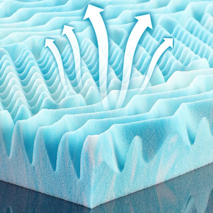 Belro premium cooling egg crate foam mattress topper on a bed, providing breathable, supportive comfort for better sleep.