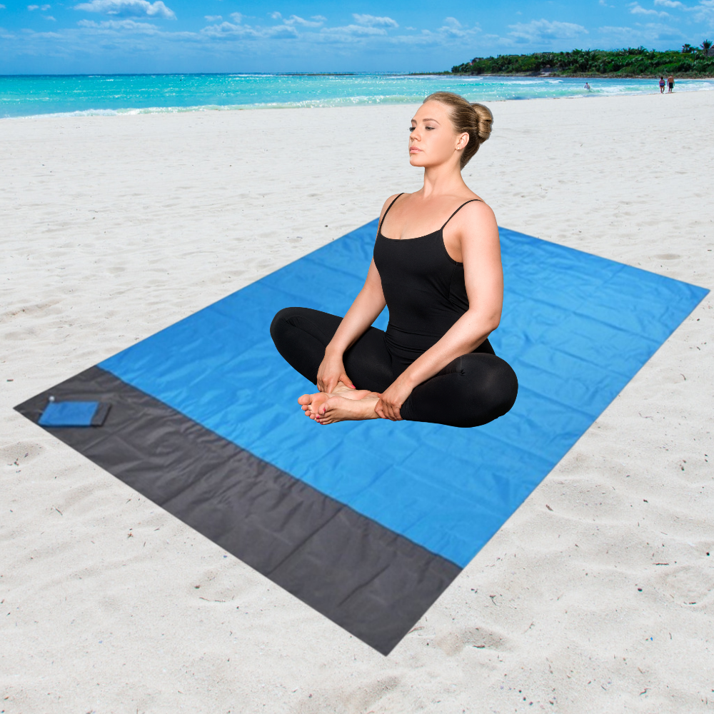 Belro heavy duty camping tent beach picnic blanket tarp spread on grass, durable outdoor blanket for camping and picnics.
