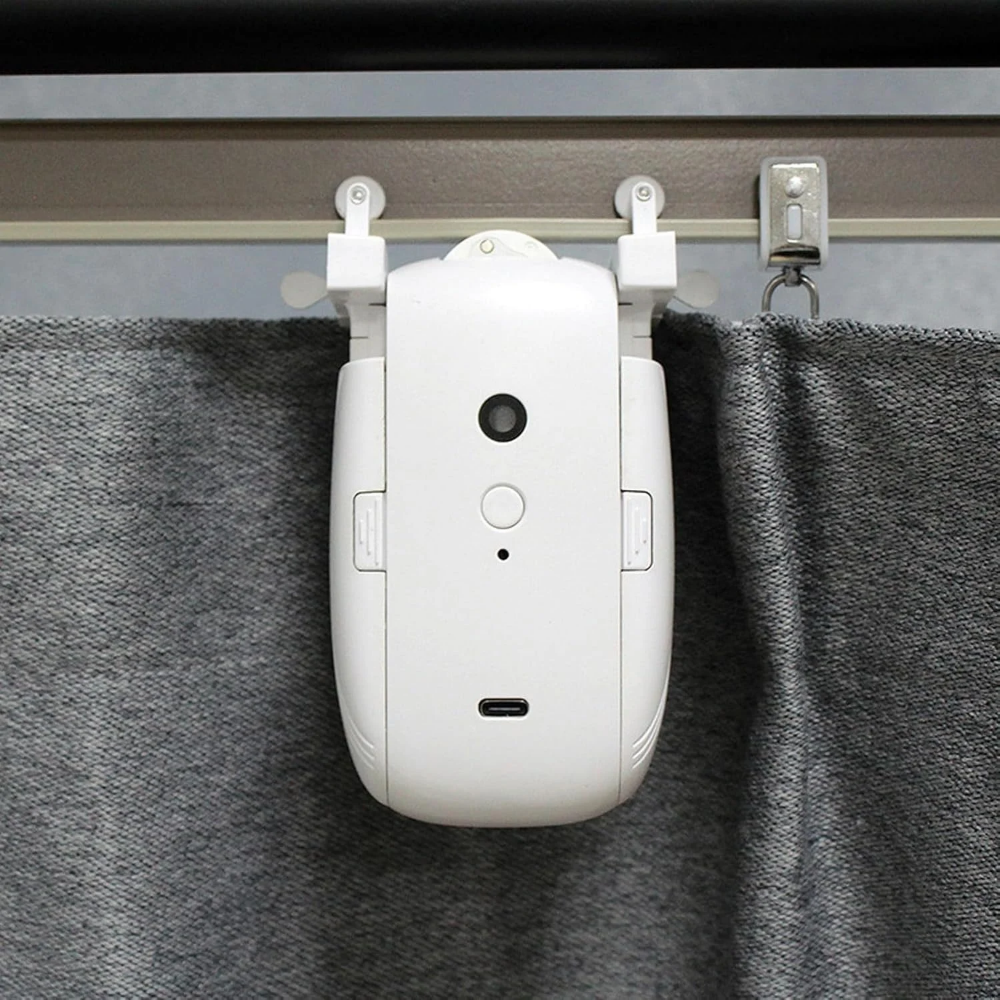 Belro automatic robot curtain opener with remote control, compact electronic device for hands-free curtain operation.