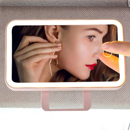 Belro LED car vanity mirror attachment with light, designed for men, clips onto clothing for convenient grooming on the go.
