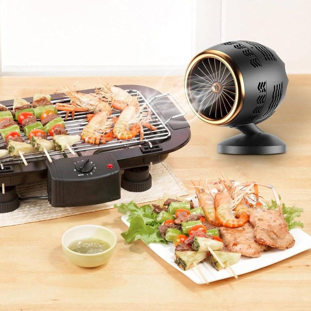 Belro compact portable range hood cooker exhaust fan for kitchen ventilation, shown in a home kitchen setting.