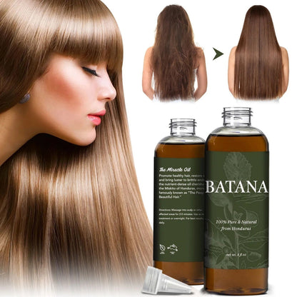 Belro Batana Hair Growth Oil scalp moisturizer concentrate in a clear glass bottle with dropper, featuring a natural hair care product.