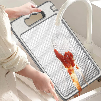 Belro stainless steel cutting board with scratch-resistant surface, ideal for kitchen and dining food prep.