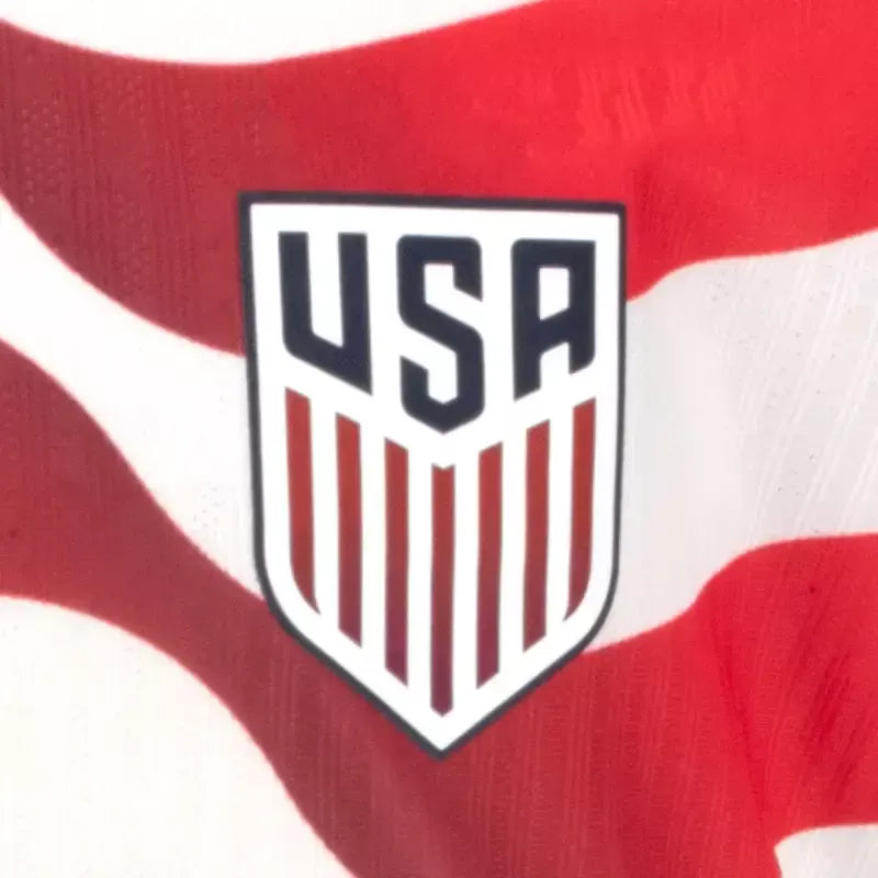 2026 USA home jersey by Zendra Light featuring team crest, white and blue design, ideal for sports and outdoor activities.