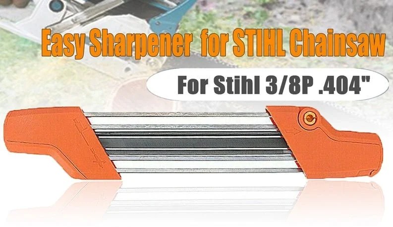 Casavibeo chainsaw sharpening file kit with 13/64" round files and flat file for 3/8" and .404" chainsaw chains.
